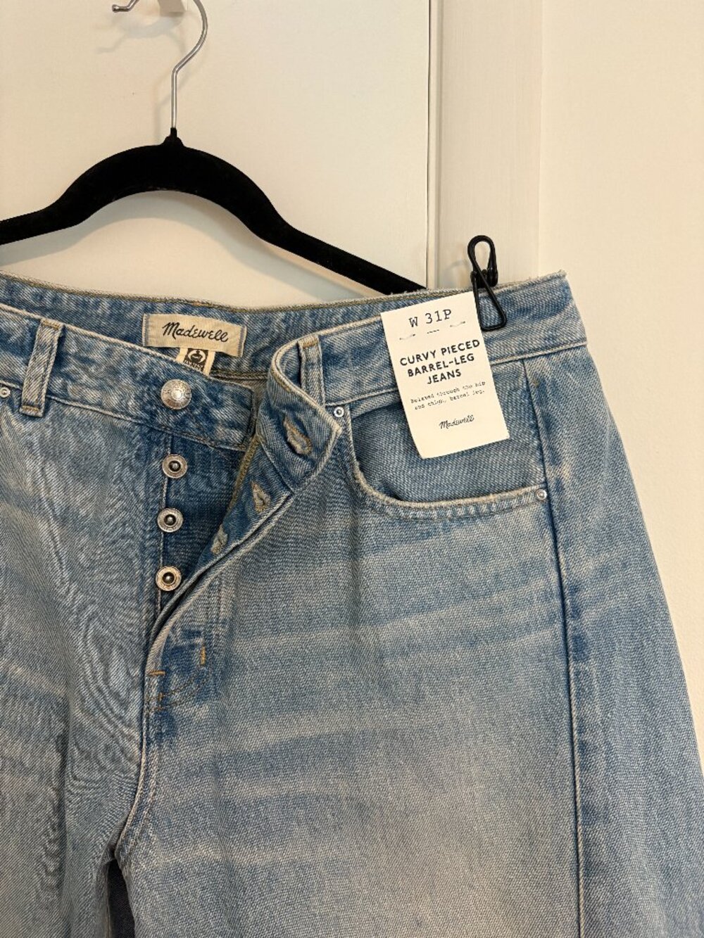 Madewell Petite Curvy Pieced Barrel Leg Jean NWT